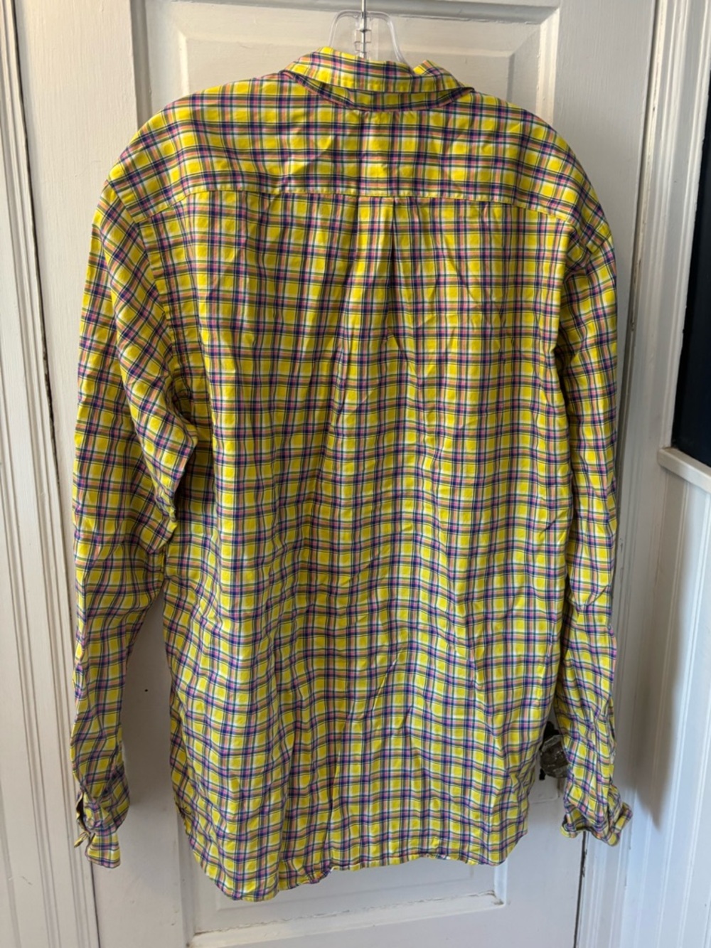 Ralph Lauren Men’s Easter Yellow Plaid Button-Down Shirt Preppy Logo Vibrant - Picture 3 of 6